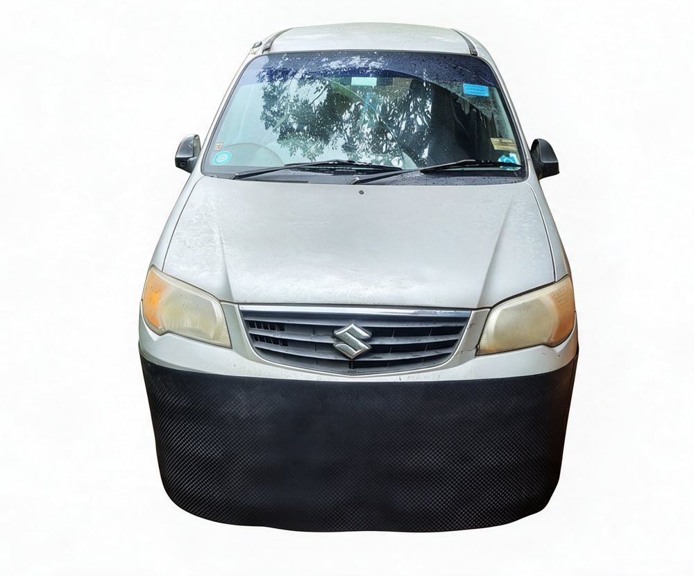 Rattix wrap fitted on the front of a silver Maruti Suzuki Alto K10